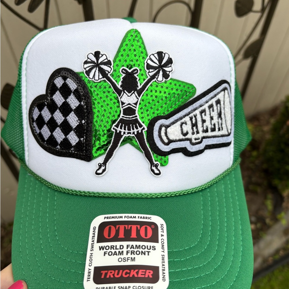 OTTO Green and White Cheerleader Trucker Hat OSFM NEW